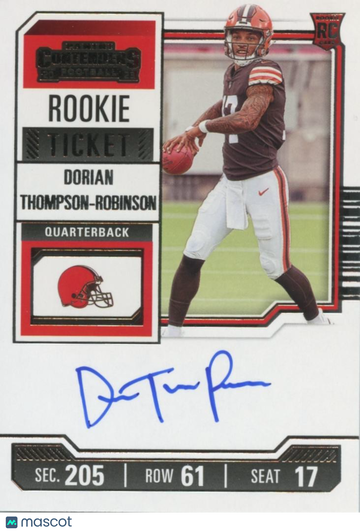 Dorian Thompson-Robinson 2023 Rookie Auto Panini Authentic Cleveland Browns