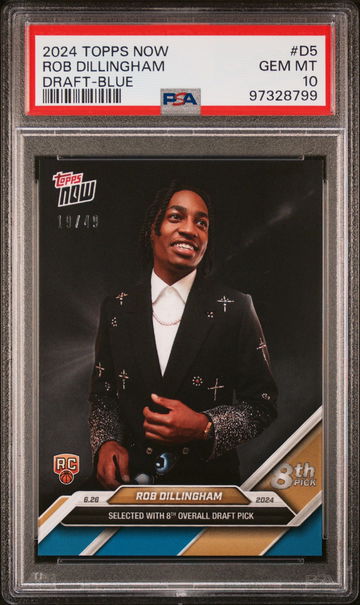2024 TOPPS NOW DRAFT ROB DILLINGHAM #/49 BLUE #D5 RC ROOKIE PSA 10