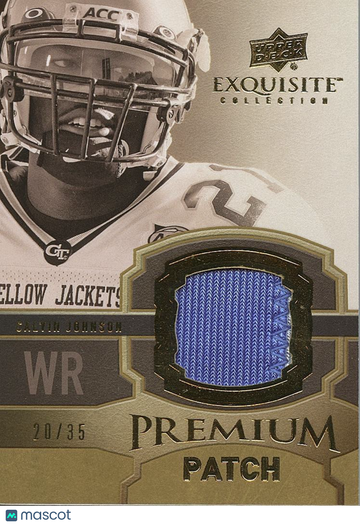 Calvin Johnson 2010 Upper Deck Exquisite Game Worn Patch Detroit Lions 20/35