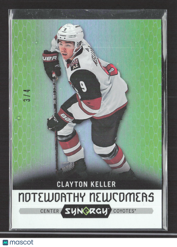 2018 Upper Deck Synergy Noteworthy Newcomers Clayton Keller #NN-10 Green /4