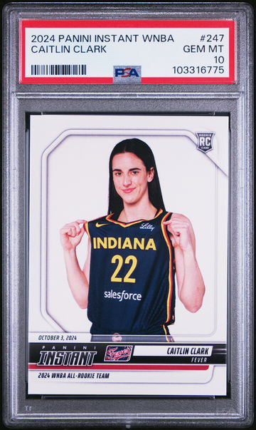 2024 PANINI INSTANT WNBA CAITLIN CLARK #247 RC ROOKIE PSA 10