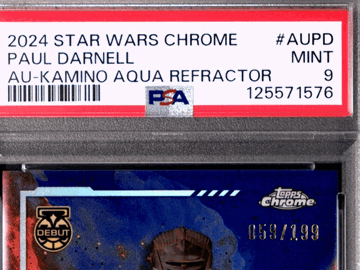 2024 Topps Chrome Star Wars Paul Darnell / Graded Autograph Refractor #AUPD PSA 9