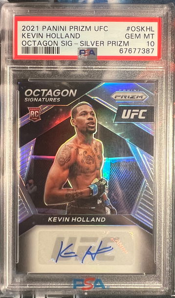 Kevin Holland 2021 Panini Prizm UFC Octagon Signatures Silver Auto Card PSA 10