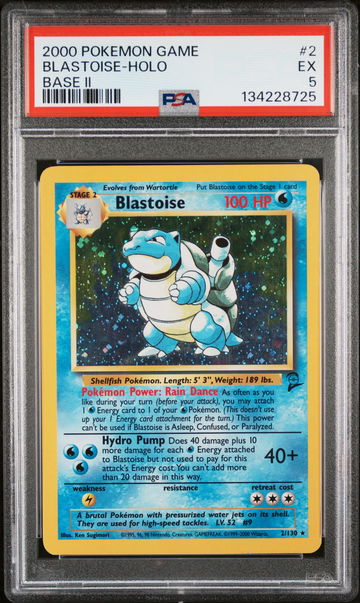 2000 Pokemon Base Set 2 Holo Blastoise #2 PSA 5