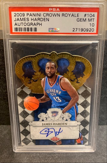 2009 Crown Royale #104 James Harden Auto Rookie Card  /599 PSA 10
