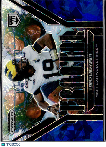 Bryce Underwood 2026 Panini Prizm Black Football Fractal Blue Michigan Wolverines