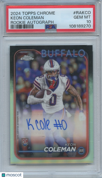 2024 Topps Chrome Keon Coleman #RA-KCO [Base] Rookie Insert PSA 10