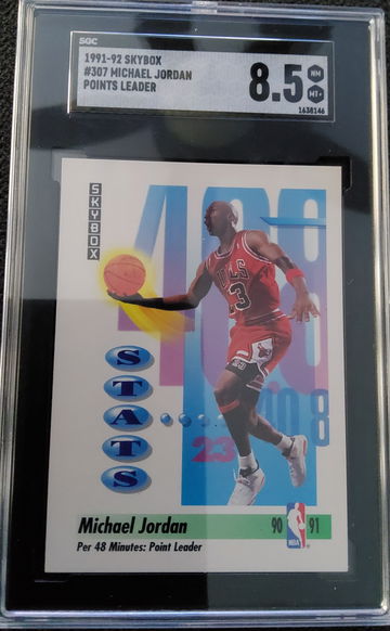 1991-92 Skybox #307 Michael Jordan Points Leader SGC 8.5