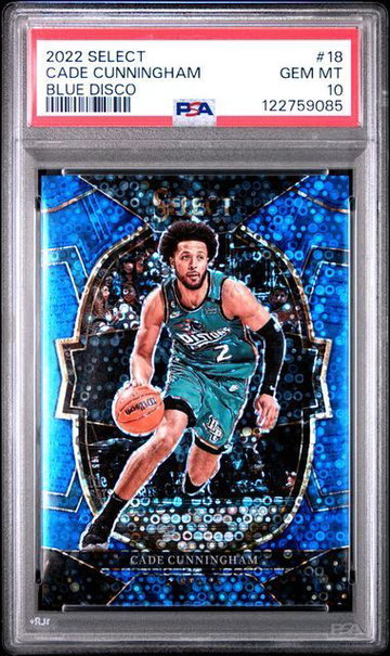 2022 Select | Cade Cunningham | Blue Disco Prizm | #18 | 13/25 | PSA 10