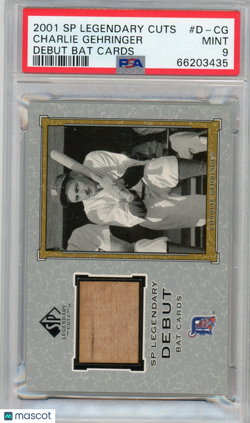 2001 SP Legendary Cuts Debut Bat Cards Charlie Gehringer #D-CG PSA 9