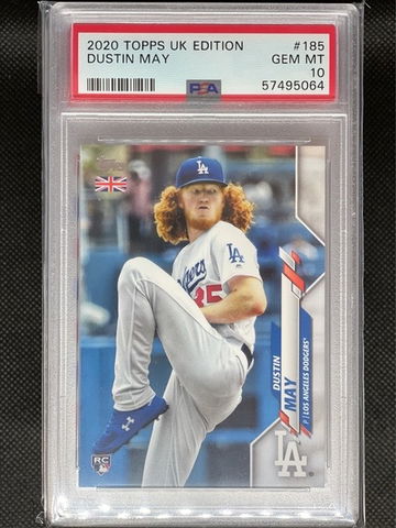 PSA 10 2020 Topps  UK Dustin May #185 RC Low Pop Dodgers