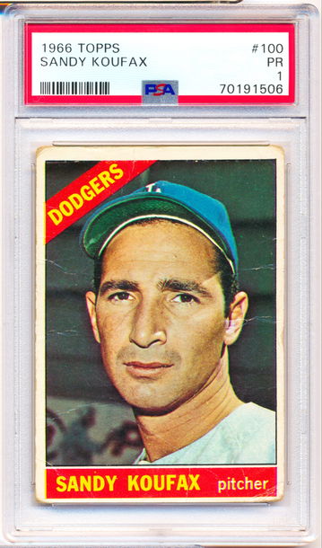 1966 Topps #100 Sandy Koufax PSA 1 - JUST GRADED! NEW CASE!
