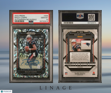 2022 Panini Prizm Bailey Zappe #305 Autograph No Huddle PSA 10