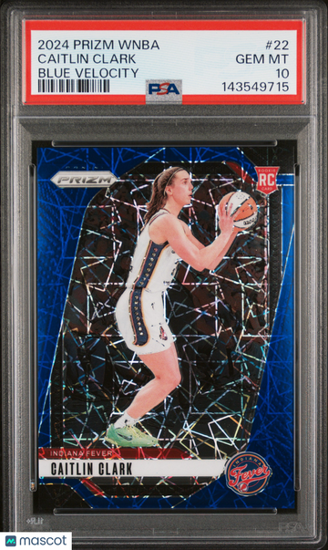 2024 Panini Prizm WNBA Caitlin Clark #22 Blue Velocity Rookie RC PSA 10