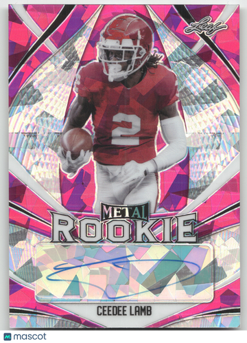 2020 Leaf Metal Draft Autographs CeeDee Lamb #MR-CDL Pink Crystal /7
