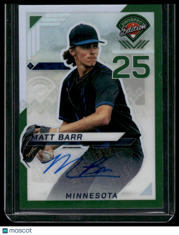 2025 Panini Prizm Prospect Edition Matt Barr #120 Green Panini Authentic