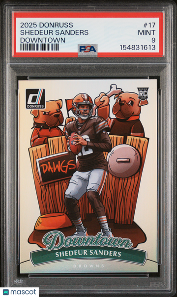 2025 Panini Donruss Downtown Shedeur Sanders #17 Downtown! Mint Rookie RC PSA 9 Cleveland Browns