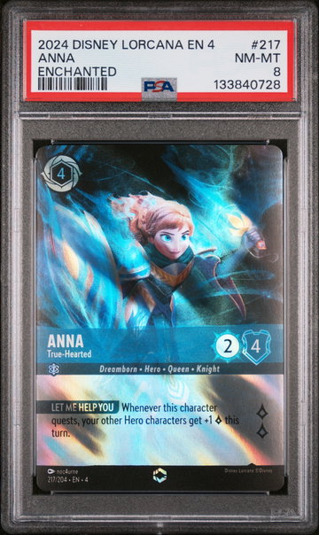 2024 Disney Lorcana Ursula's Return True Hearted Enchanted Anna #217 PSA 8