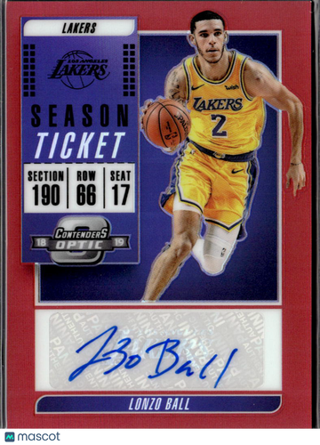 2019 Panini Contenders Optic Lonzo Ball #VT-LBL Red