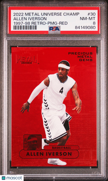2022 Skybox Metal Universe Allen Iverson #30 PMG Red PSA 8