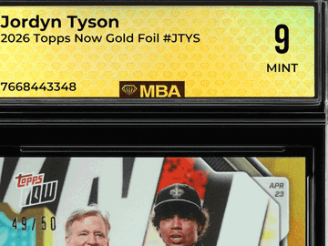 2026 Topps Now Jordyn Tyson #JTYS Gold Foil MBA 9