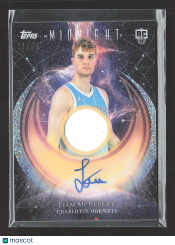 2025 Topps Midnight Liam McNeeley #RJA-LM RC Rookie Jersey Autographs Memorabilia