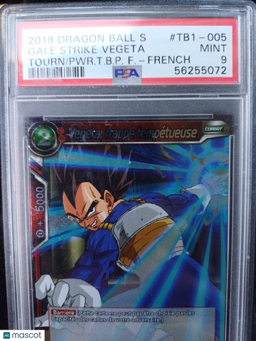 2018 DRAGON BALL Vegeta Foil Super Rare French PWR PSA 9 #TB1-005