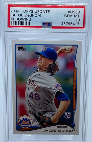 2014 Topps Update Jacob DeGrom Throwing #50 PSA 10 GEM MINT