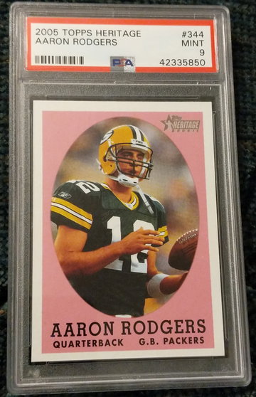 Aaron Rodgers topps 2005 heritage rookie psa 9 mint