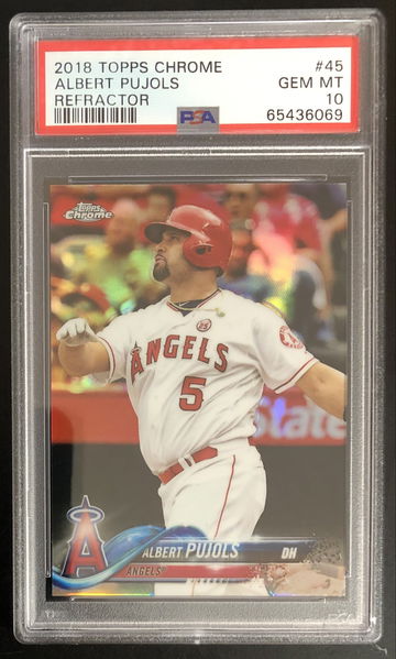 2018 Albert Pujols Topps Chrome Refractor Graded PSA Gem Mint 10 Pop 38 New Slab