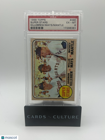 1968 Topps Super Stars #490 Killebrew Mays Mantle PSA 6