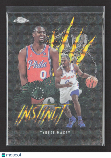2025 Topps Chrome Instinct Tyrese Maxey #INS-6 Black Refractor /50