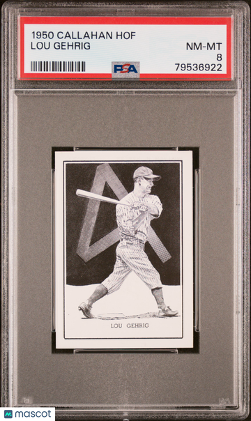 1950 Callahan Hall Of Fame Lou Gehrig PSA 8