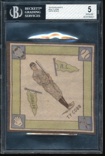 1914 B18 Blankets Ty Cobb (White Infield) BVG 5 - Tigers