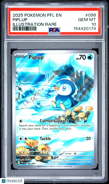 2025 Pokemon PFL EN-Phantasmal Flames Piplup #098 PSA 10