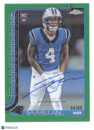 2025 Topps Chrome Tetairoa McMillan #RA-TM Green /99 RC