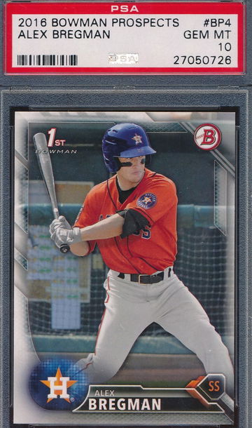 2016 Bowman Chrome Prospects Alex Bregman RC PSA 10 GEM MT 0726