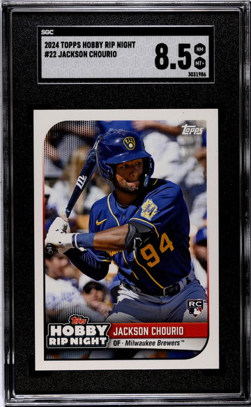 2024 Topps Hobby Rip Night Jackson Chourio #22 RC SGC 8.5