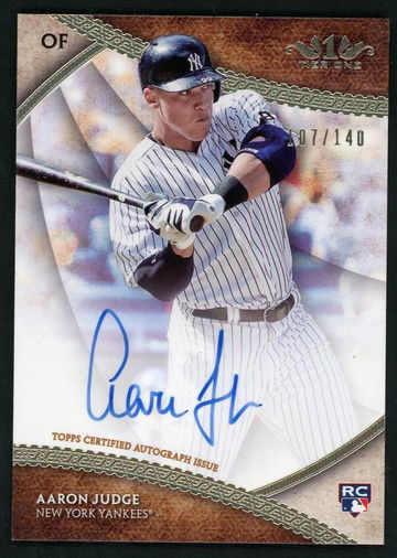 2017 Topps Tier One BOA-AJU Aaron Judge Topps Certified Autograph Issue Rookie /140 VG New York Yankees