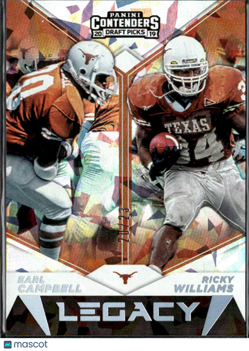 2019 Panini Contenders Draft Picks Legacy Earl Campbell Ricky Williams #5