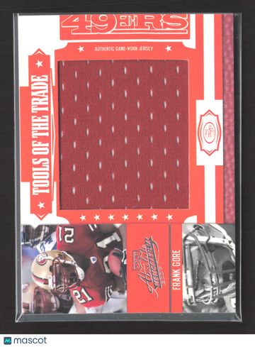 2007 Donruss Playoff Absolute Memorabilia Tools of the Trade Frank Gore #TOT-63 /50 Authentic Game-Worn Jersey