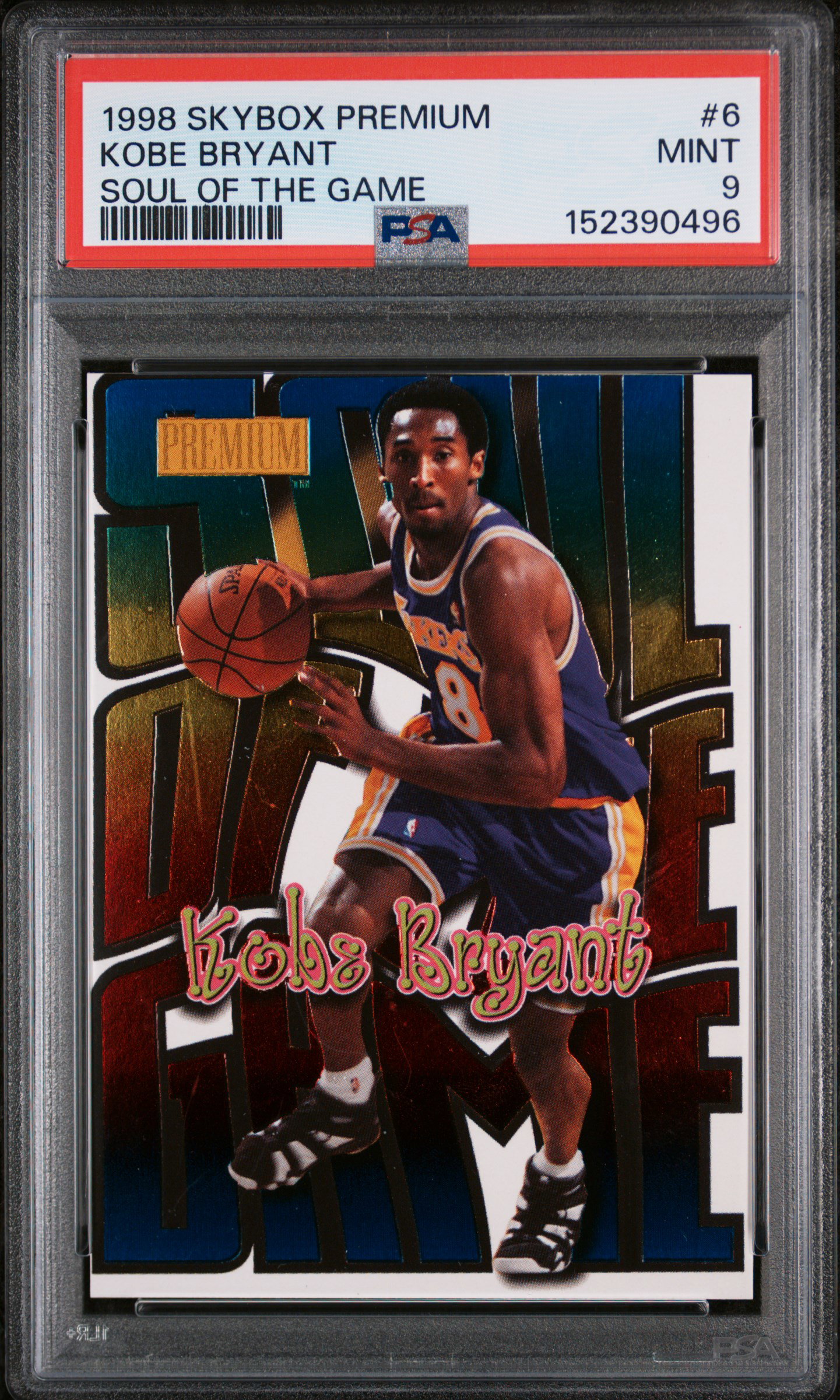 KOBE BRYANT❣️SOUL OF THE GAME‼️ 1998 Skybox Premium Kobe Bryant Soul of the Game #6 PSA 9 | Card