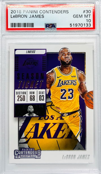 ⭐️ 2018 LEBRON JAMES CONTENDERS #30 PSA 10 1ST YR LAKERS  🔥📈 