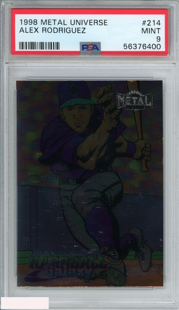 1998 METAL UNIVERSE ALEX RODRIGUEZ #214 SEATTLE MARINERS PSA 9 MINT