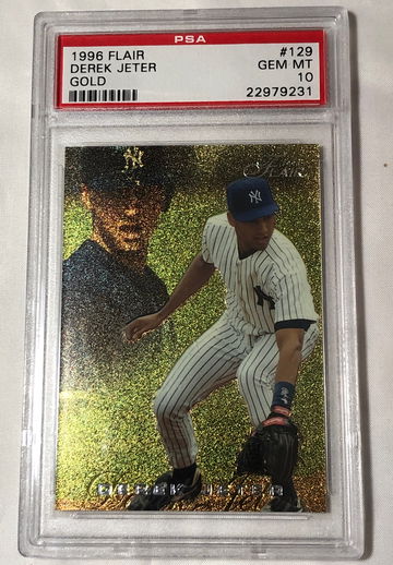 1996 FLAIR #129 DEREK JETER (GOLD) GEM -MT 10  HOF 2021