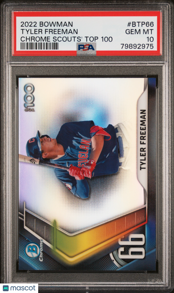 2022 Bowman Chrome Scouts' Top 100 Tyler Freeman #BTP66 PSA 10