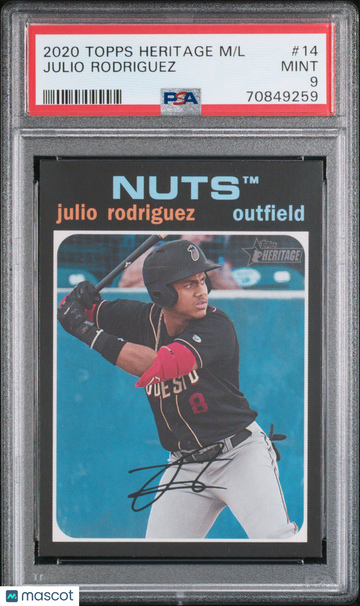2020 Topps Heritage Minor League Julio Rodriguez #14 PSA 9