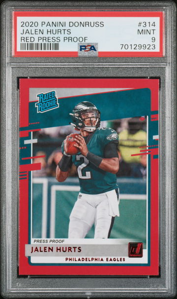 2020 Panini Donruss #314 Jalen Hurts Red Press Proof Rated Rookie PSA 9 Mint SP