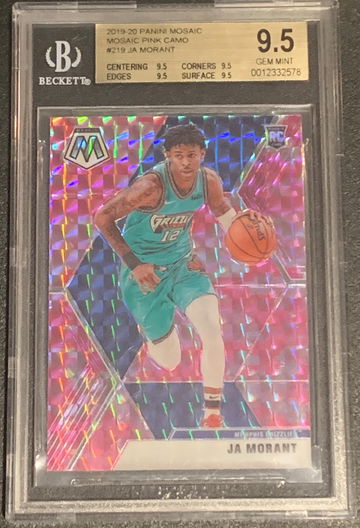 2019 Panini Mosaic Ja Morant Pink Camo BGS 9.5 