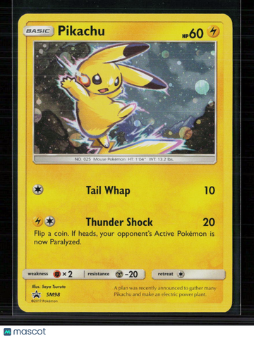 2017 Sun & Moon Pikachu Holo Black Star Promo #SM98